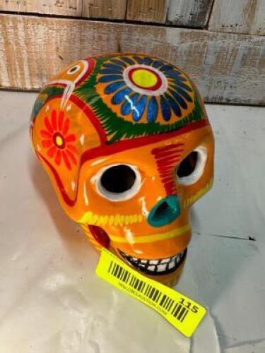CERAMIC HAND PAINTED SKULL