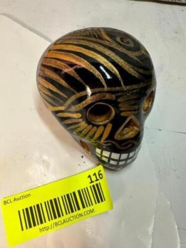CERAMIC HAND PAINTED SKULL