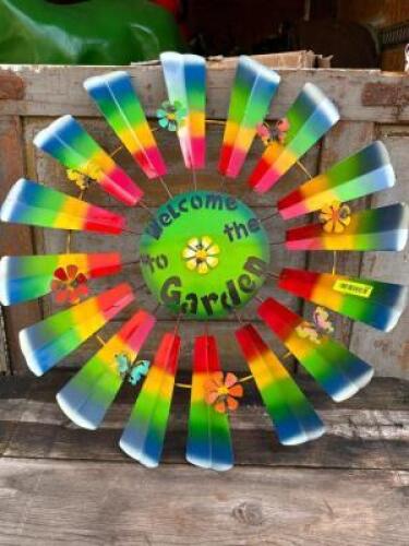 LARGE METAL GARDEN WINDMILL SIGN