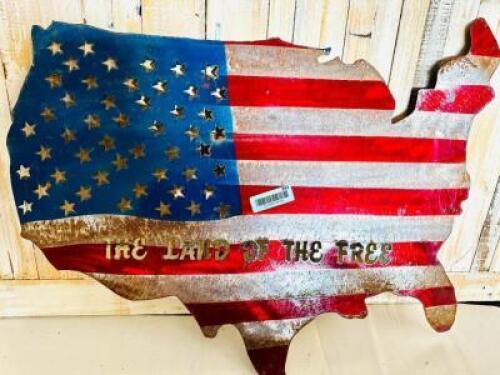 METAL LAND OF THE FREE FLAG
