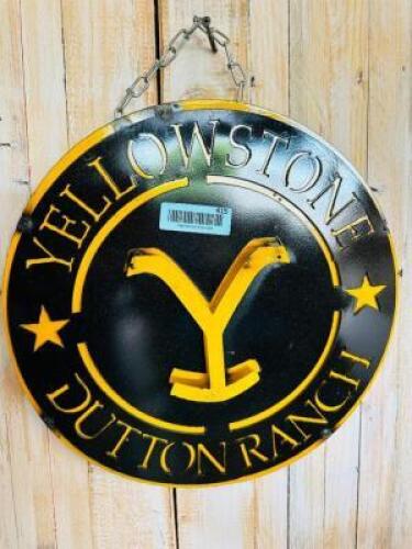 METAL YELLOWSTON RANCH SIGN