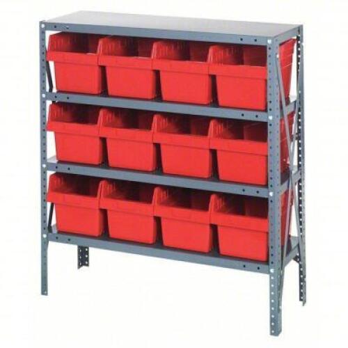 DESCRIPTION: (6) SET OF SHELVES FOR BIN STORAGE SYSTEM BRAND/MODEL: QUANTUM STORAGE SYSTEMS #S12X36-4 INFORMATION: JUST THE SHELVES. IMAGES ARE FOR IL