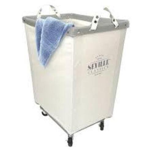 DESCRIPTION: (1) HEAVY DUTY MOBILE LAUNDRY HAMPER BRAND/MODEL: SEVILLE CLASSICS #WEB703 INFORMATION: CANVAS SIZE: EXTRA LARGE RETAIL$: $59.99 EA QTY: