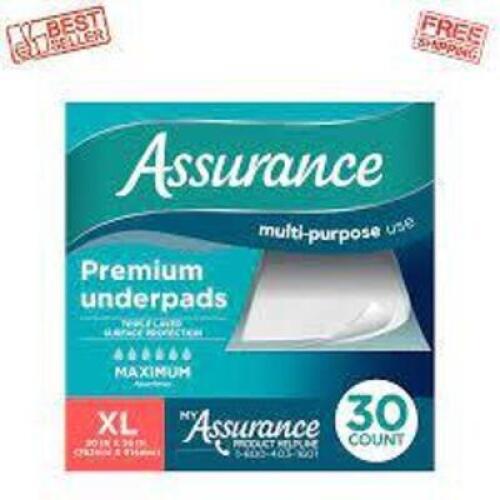 DESCRIPTION: (2) PACK OF (30) PREMIUM UNDERPADS BRAND/MODEL: ASSURANCE SIZE: XL RETAIL$: $26.92 EA QTY: 2