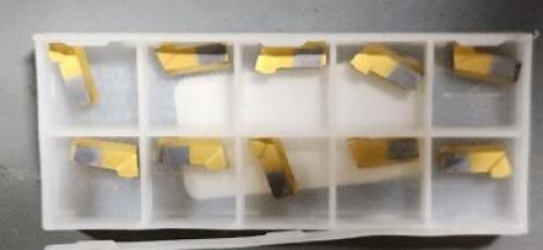 DESCRIPTION: (20) CARBIDE ECLIPSE CUTOFF INSERTS BRAND/MODEL: CLAPP& HANEY CS187N-CHPM RETAIL$: $18.87 PER INSERT QTY: 20