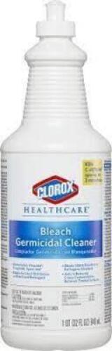 DESCRIPTION: (6) BLEACH GERMICIDAL CLEANER BRAND/MODEL: CLOROX HEALTHCARE SIZE: 1 QT RETAIL$: $40.75 TOTAL QTY: 6