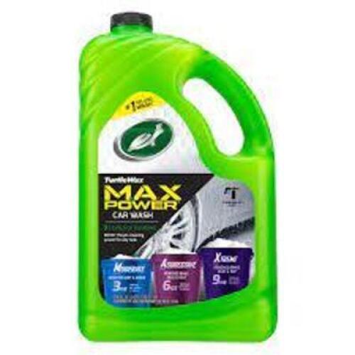 DESCRIPTION: (1) MAX POWER CAR WASH LIQUID BRAND/MODEL: TURTLE WAX SIZE: 1 GALLON RETAIL$: $7.98 EA QTY: 1
