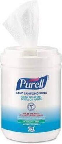 DESCRIPTION: (6) HAND SANITIZING WIPES BRAND/MODEL: PURELL SIZE: 175 WIPES RETAIL$: $17.78 EA QTY: 6