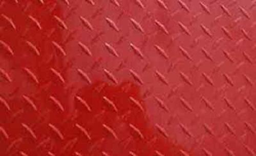 DESCRIPTION: (1) SHEET OF RED ALUMINUM DIAMOND PLATE INFORMATION: DURABLE POWDER COATED RED, HARD TO FIND MATERIAL, LOCATED AT SHAPIRO METAL SUPPLY RE