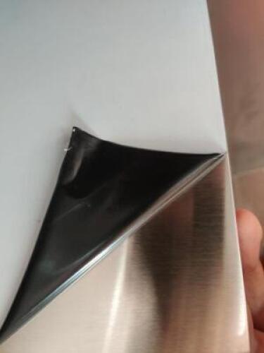 DESCRIPTION: (1) SHEET OF BRUSHED STAINLESS STEEL INFORMATION: INCLUDES PROTECTIVE VINYL COATING ON ONE SIDE TO PROTECT BRUSHED FINISH, USED FOR MANY