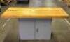 28" X 64" WORK TABLE WITH CABINET BASE