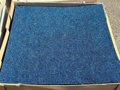(7) BOXES OF OVERLANDER CARPET TILES IN STORMY SKY. 20 TILES PER BOX. 378 SQ FT TOTAL TOTAL SQUARE FEET