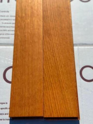 (10) CARTONS OF GOLDEN OAK FLOORING. 264 TOTAL SQUARE FEET.