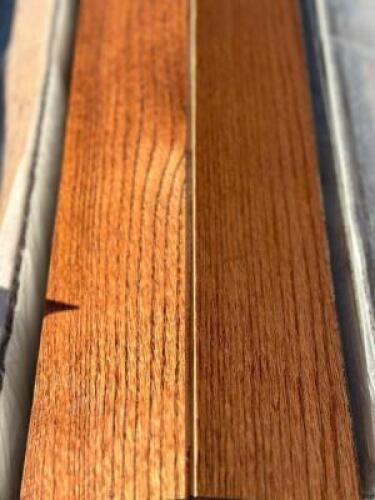 (30) CARONS OF RED OAK GUNSTOCK FLOORING. 16 PIECES PER BOX. 471 SQ FT TOTAL