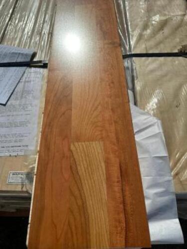 (6) CARTONS OF ALLWOOD AMERICAN CHERRY PREFINISHED FLOORING. 215 TOTAL SQUARE FEET