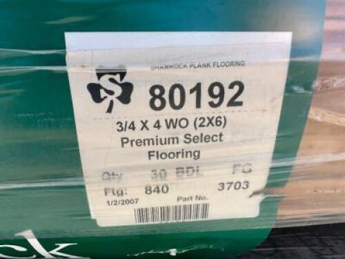 (12) BUNDLES OF SHAMROCK WHITE OAK UNFINISHED FLOORING. 336 SQ FT