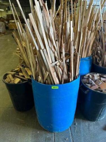 BLUE BARREL AND CONTENTS - LUMBER SCRAPS.