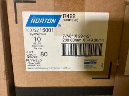 (4) CASES OF NORTON R422 29 1/2" X 7 7/8" SANDING BELTS