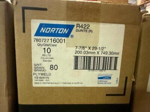 (4) CASES OF NORTON R422 29 1/2" X 7 7/8" SANDING BELTS