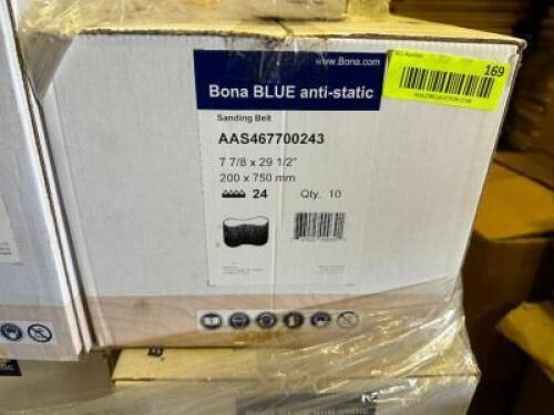(4) CASES OF BONA BLUE ANTI STATIC 29 1/2" X 7 7/8" SANDING BELTS