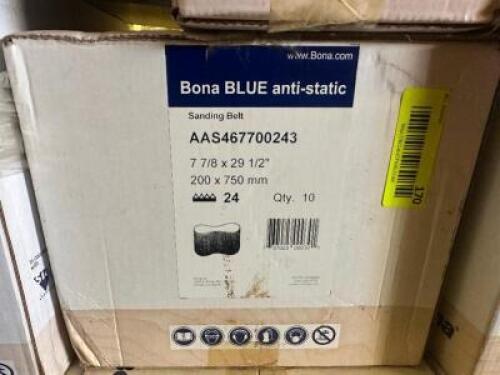 (4) CASES OF BONA BLUE ANTI STATIC 29 1/2" X 7 7/8" SANDING BELTS