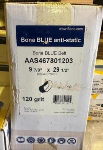 (2) BOXES OF BONA BLUE ANTI STATIC 29" 1/2" X 9 7/8" BELT