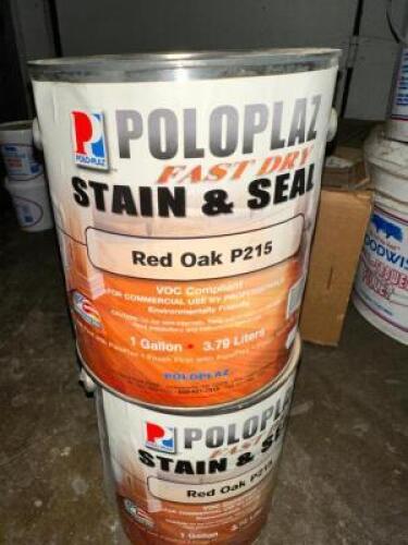 (2) GALLONS OF POLOPLAZ RED OAK STAIN AND SEAL