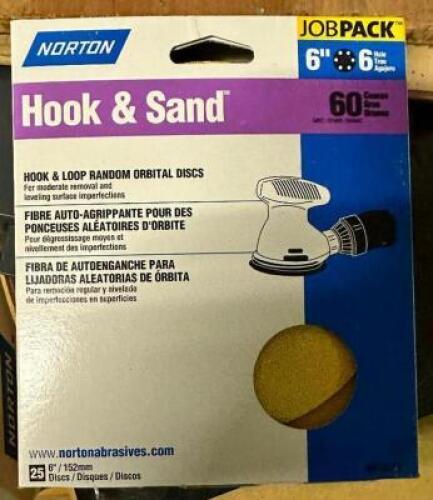 (11) BOXES OF NORTON HOOK AND SAND 6" DISCS
