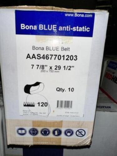 (4) BOXES OF BONA BLUE ANTI STATIC 29 1/2" X 7 7/8" BELTS