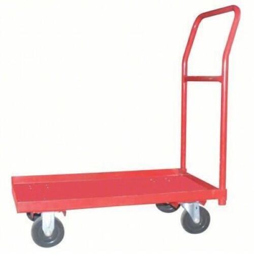 DESCRIPTION: (1) GENERAL PURPOSE STEEL DECK PLATFORM TRUCK BRAND/MODEL: DAYTON #13X509 INFORMATION: RED SIZE: 48" X 24", 1,200 LB LOAD CAPACITY, POLYU