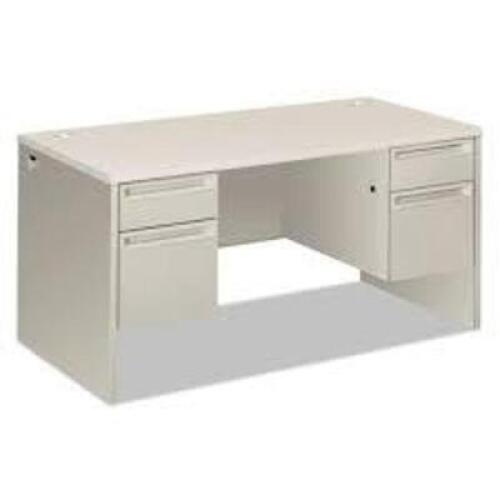 DESCRIPTION: (1) DOUBLE PEDESTAL DESK BRAND/MODEL: HON #HON38155B9Q INFORMATION: WHITE SIZE: 30"D X 60"W X 30"H RETAIL$: $1185.50 EA QTY: 1