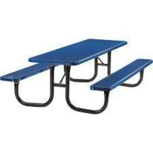 DESCRIPTION: (1) RECTANGULAR PICNIC TABLEBRAND/MODEL: ULTRASITEINFORMATION: BLUESIZE:&nbsp;APPROX 3' X 8'RETAIL$: $1220.00 EAQTY: 1