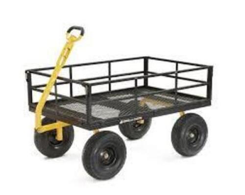 DESCRIPTION: (1) HEAVY DUTY STEEL UTILITY CART BRAND/MODEL: GORILLA CART INFORMATION: REMOVEABLE WALLS SIZE: 7 CU FT RETAIL$: $319.99 EA QTY: 1
