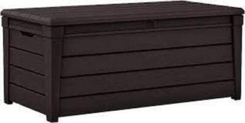 DESCRIPTION: (1) DECK BOX BRAND/MODEL: KETER INFORMATION: DARK BROWN SIZE: 120 G RETAIL$: $174.99 EA QTY: 1