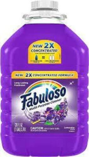 DESCRIPTION: (2) ALL PURPOSE CLEANER BRAND/MODEL: FABULOSO #55EY07 INFORMATION: PURPLE, LAVENDER SCENT SIZE: 1 GALLON RETAIL$: $20.00 EA QTY: 2