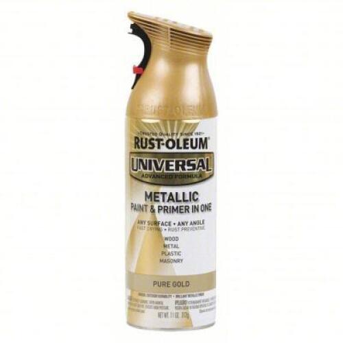 DESCRIPTION: (6) PAINT AND PRIMER ALL IN ONE BRAND/MODEL: RUST-OLEUM #40PM74 INFORMATION: PURE GOLD SIZE: 11 OZ RETAIL$: $21.39 EA QTY: 6