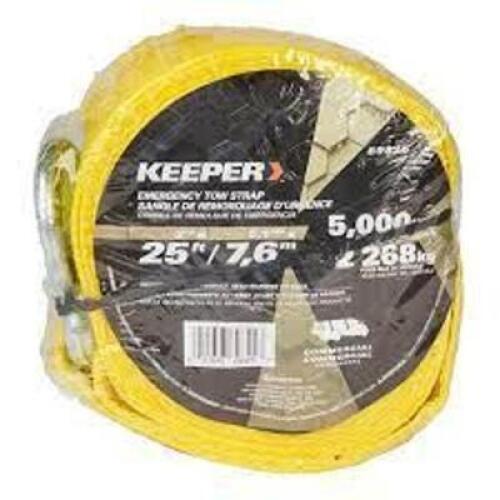DESCRIPTION: (2) EMERGENCY TOW STRAP BRAND/MODEL: KEEPER #89825 INFORMATION: YELLOW SIZE: 2" X 25 RETAIL$: $19.83 EA QTY: 2