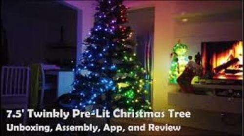 DESCRIPTION: (1) ARTIFICIAL CHRISTMAS TREE BRAND/MODEL: TWINKLY INFORMATION: CAROLINA SPRUCE, APP CONTROLLED MULTI LIGHT SIZE: 7.5' RETAIL$: $349.95 E