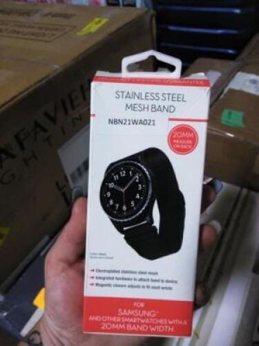 DESCRIPTION: (1) SMART WATCH WRIST BAND BRAND/MODEL: WITHIT INFORMATION: BLACK STAINLESS STEEL SIZE: 20MM RETAIL$: $10.00 EA QTY: 1
