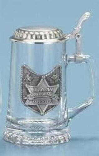 DESCRIPTION: (2) LAW ENFORCEMENT OFFICER GLASS BEER STEIN QTY: 2