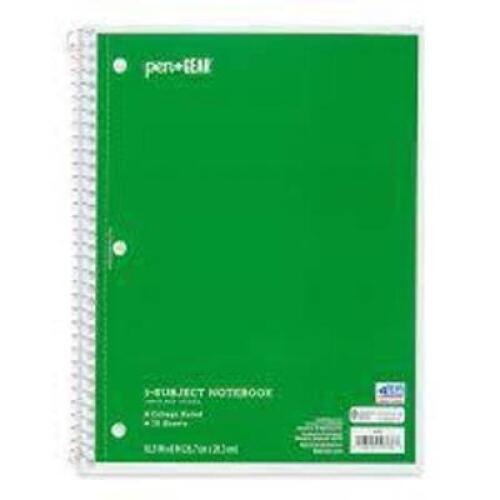 DESCRIPTION: (6) 1 SUBJECT NOTEBOOK BRAND/MODEL: PEN+GEAR INFORMATION: GREEN SIZE: 10.5X8 RETAIL$: $0.97 EA QTY: 6