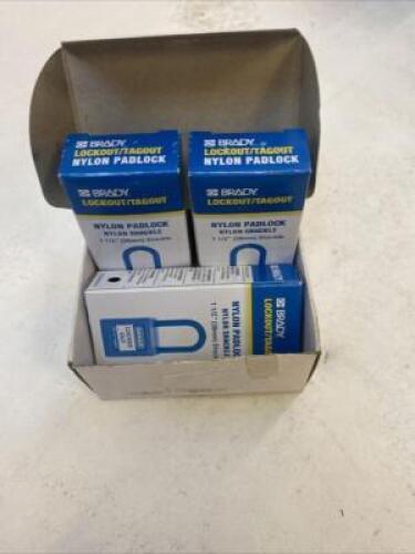 DESCRIPTION: (1) CASES OF (6) PADLOCK BRAND/MODEL: BRADY #Y3125895 INFORMATION: NYLON PADLOCK SIZE: 1-1/2" SHACKLE RETAIL$: $32.99 PER LOCK QTY: 1