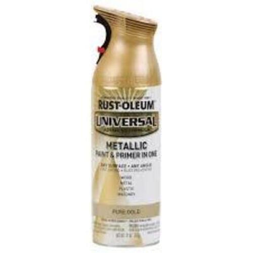 DESCRIPTION: (2) PAINT AND PRIMER ALL IN ONE BRAND/MODEL: RUST-OLEUM INFORMATION: PURE GOLD SIZE: 11 OZ RETAIL$: $11.48 EA QTY: 2