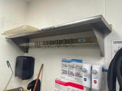 48" STAINLESS WALL SHELF W/ POT RACK