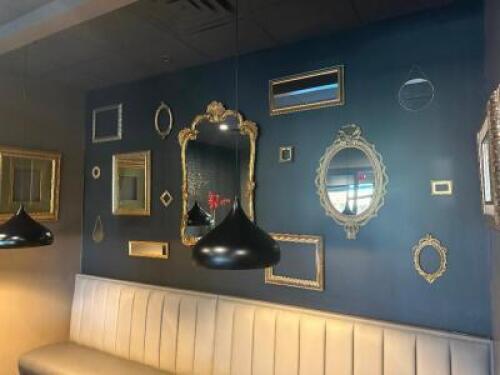 (17) PIECE MIRROR AND EMPTY FRAME ACCENT SET. ( ALL GOLD COLORING)