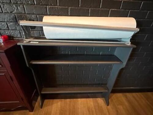30" ROLLED PAPER DISPENSER W/ WOODEN STAND ( GREY )