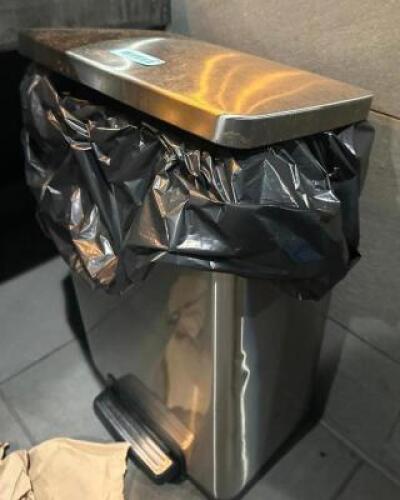 (2) STAINLESS FOOT PEDAL TRASH CANS