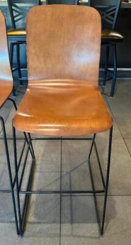 (2) JASPER CHAIR 30" BAR STOOLS LAYERED BENT MAPLE PLY.