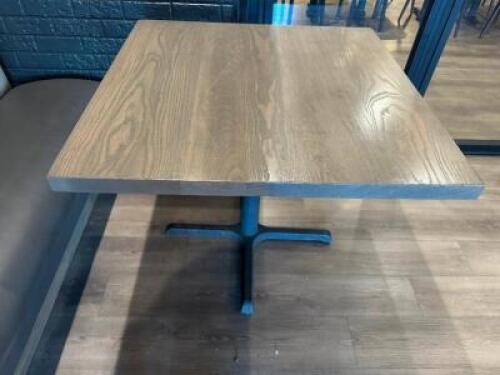 36" X 36" HARDWOOD TABLE W/ BASE.