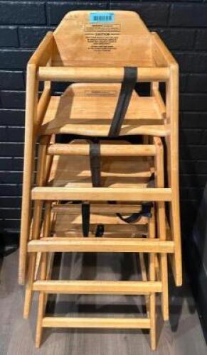 (3) WOODEN HIGH CHAIRS;